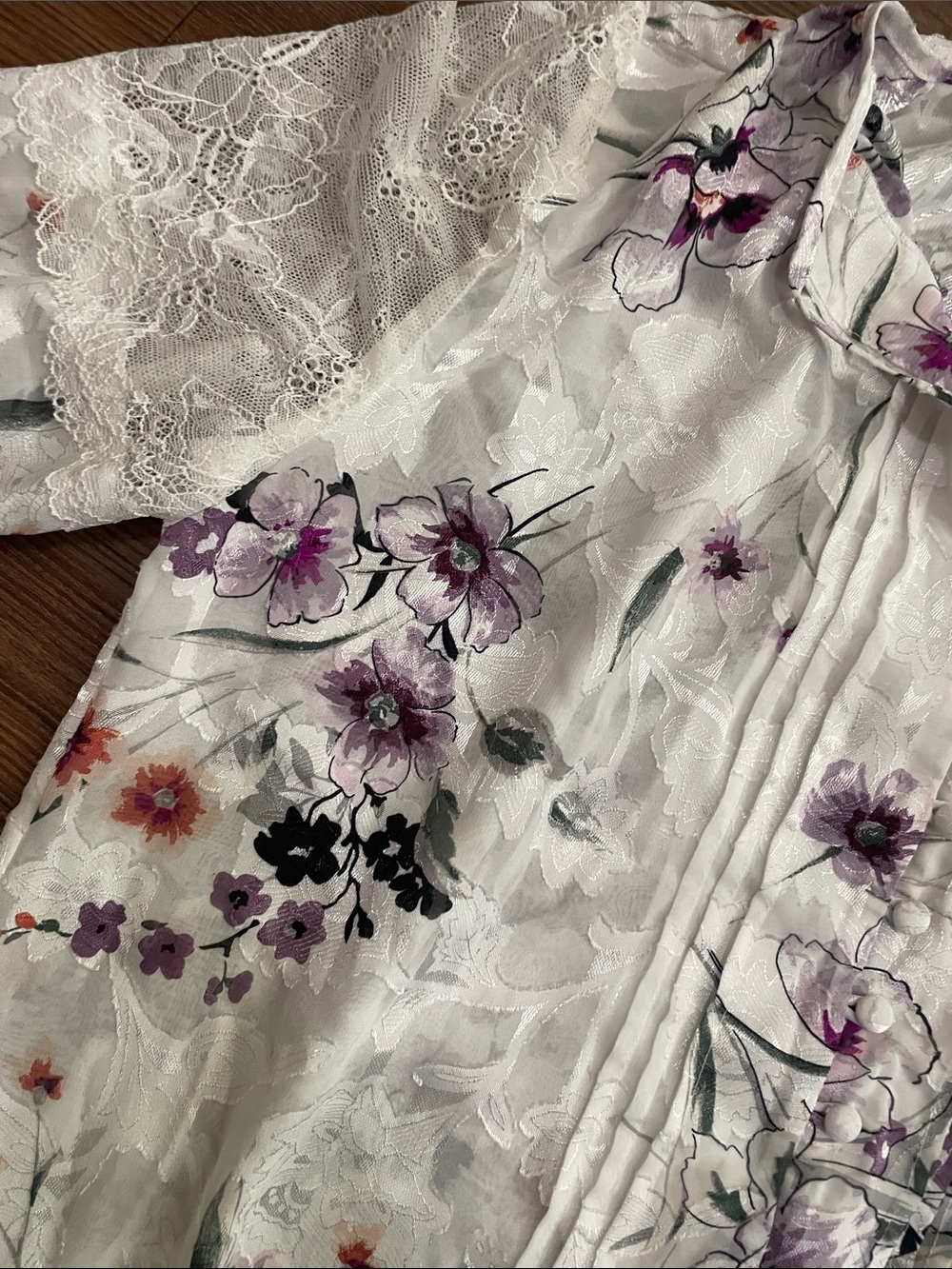 White House Black Market chiffon floral blouse,Sz.10!PRETTY - Picture 6 of 11